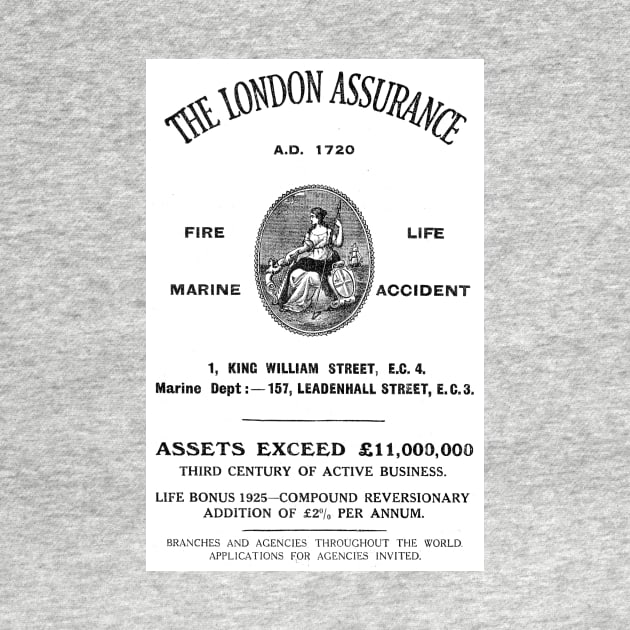 The London Assurance - Insurance - 1929 Vintage Advert by BASlade93